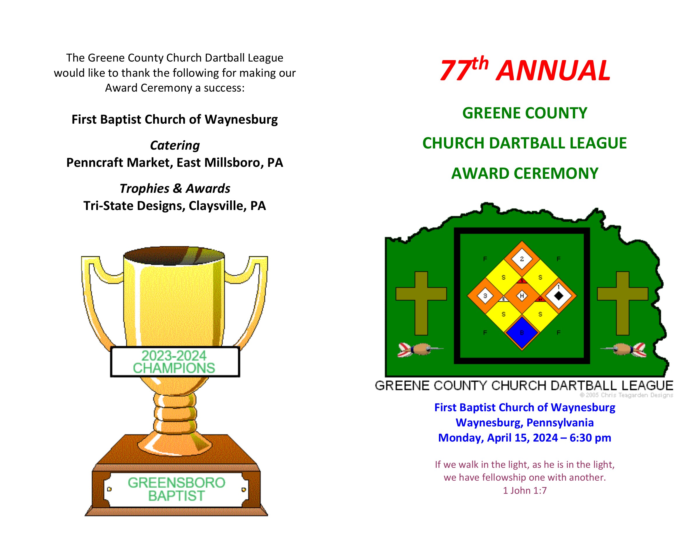 2024 banquet program, spread 1 of 12. Open the image to enlarge.