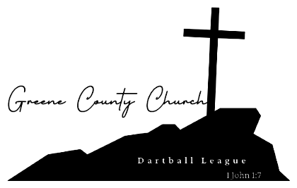 Greene County Church Dartball League cross and hill logo
